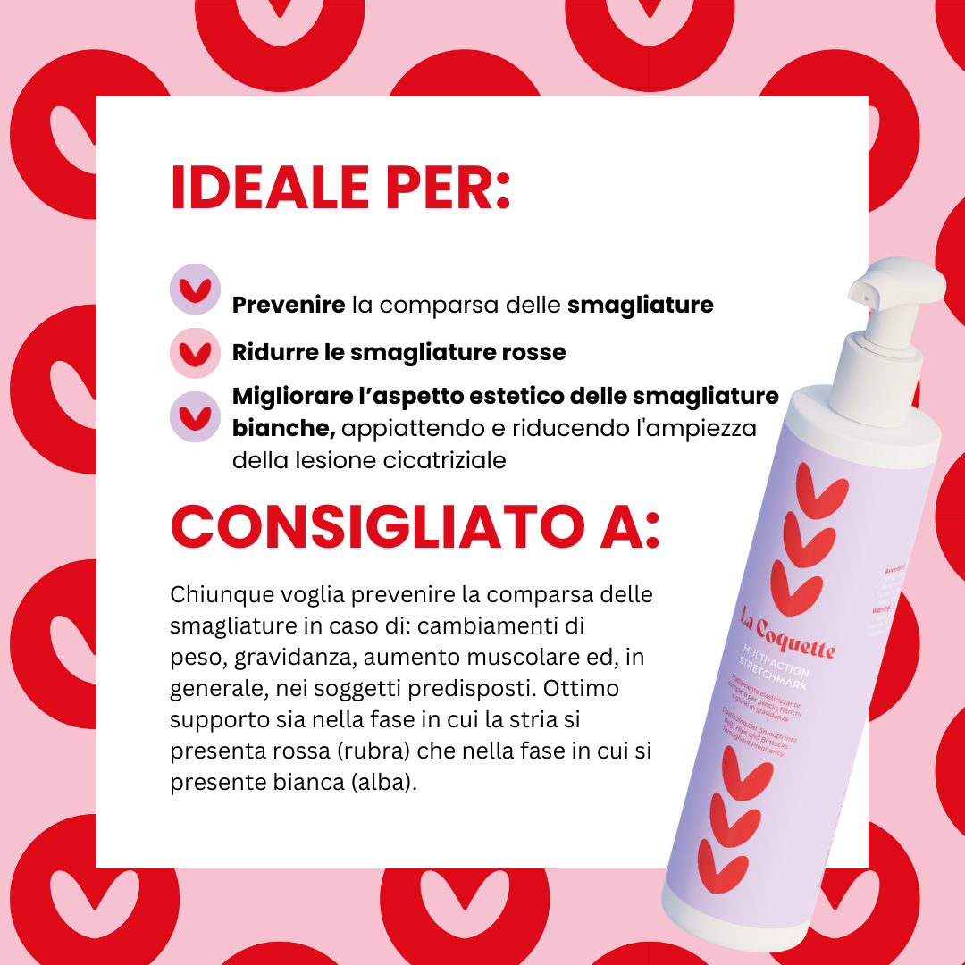 La Coquette Multi-action stretchmark INFO 3 Gel Elasticizzante Antismagliature specifico Gravidanza e Allattamento